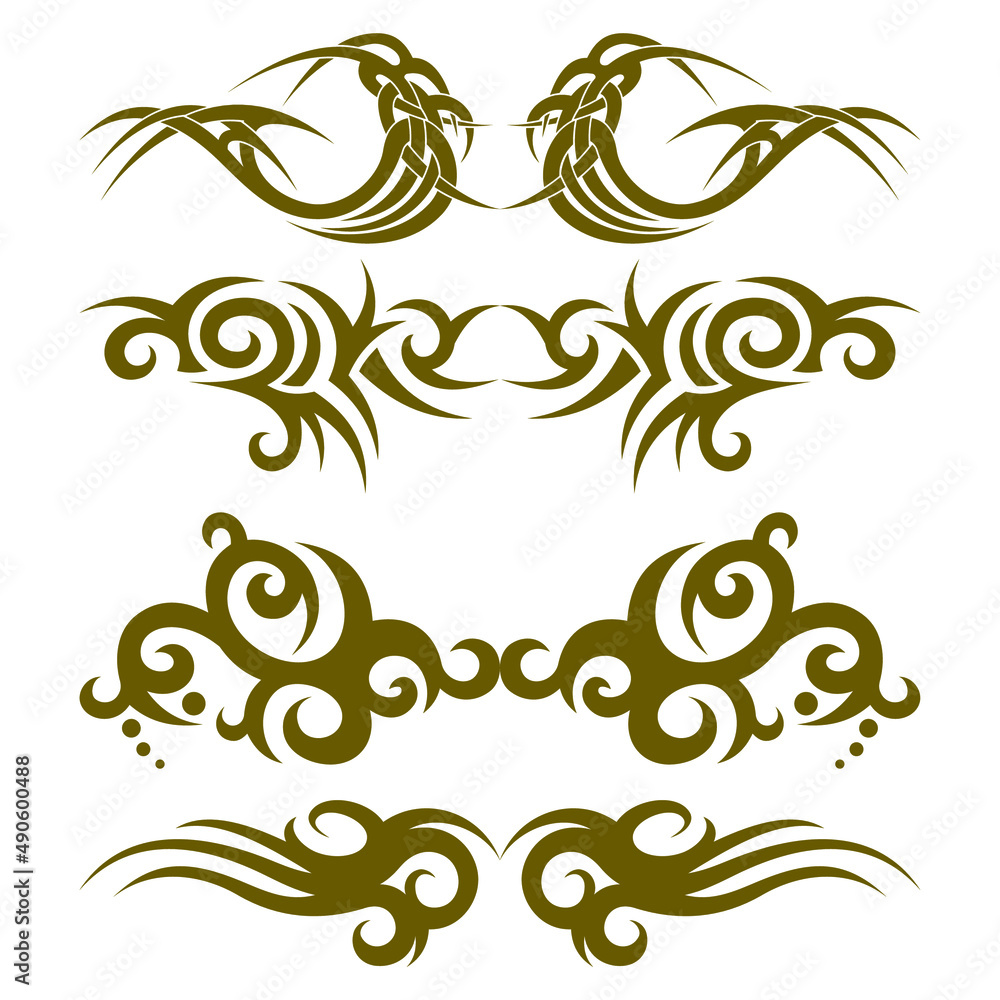 Fototapeta premium Tattoo vector design for strip band cutting or symbol