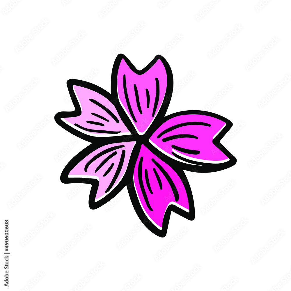 Sakura leaves sketch vector illustration. Blooming japanese spring seasonal hand drawn illustration. 