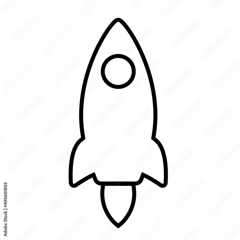 Simple Line Icon rocket, start up business sign. Illustration Simple Line Icon rocket, start up business sign. Illustration