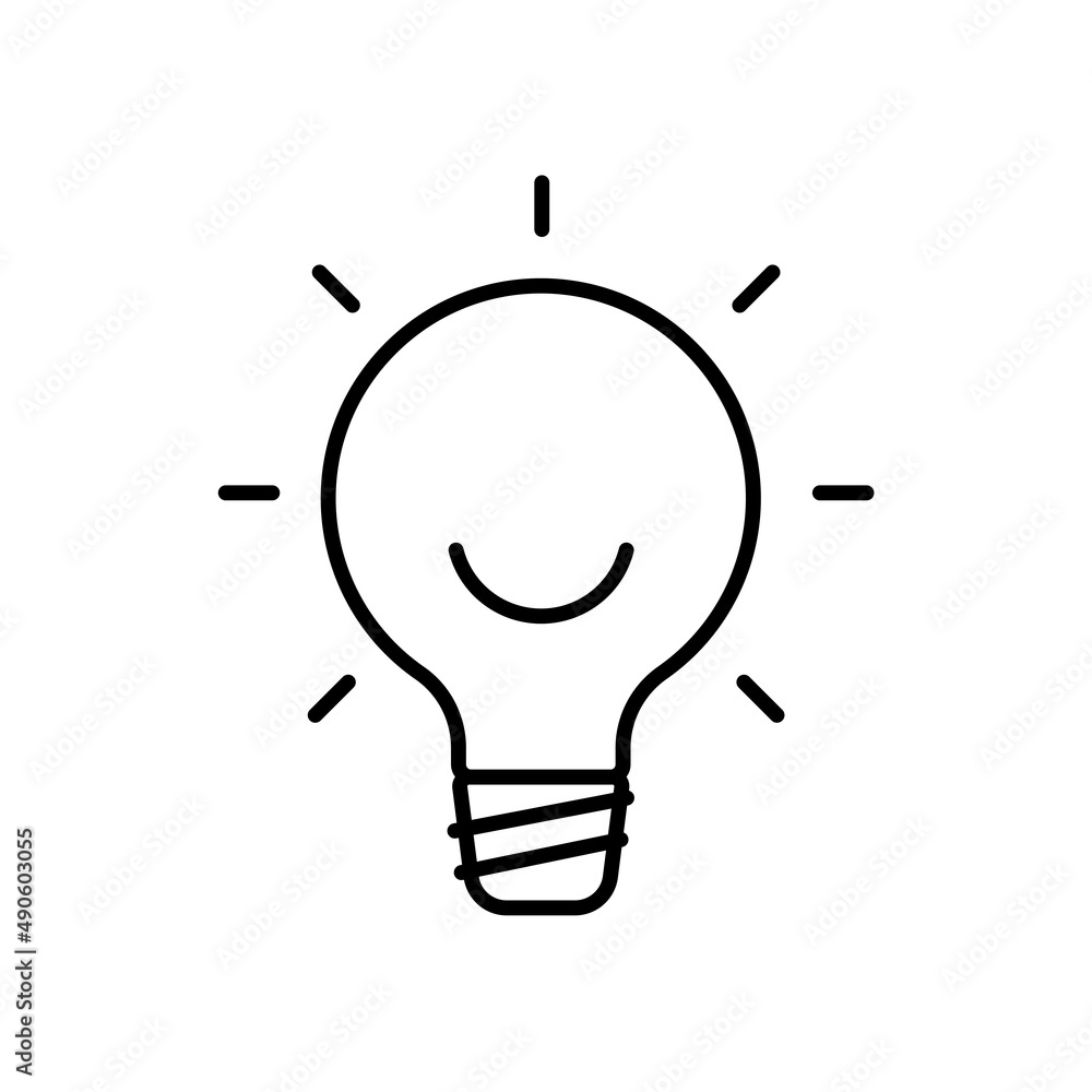 Simple Line Icon idea bulb business sign. Illustration Simple Line Icon idea bulb business sign. Illustration