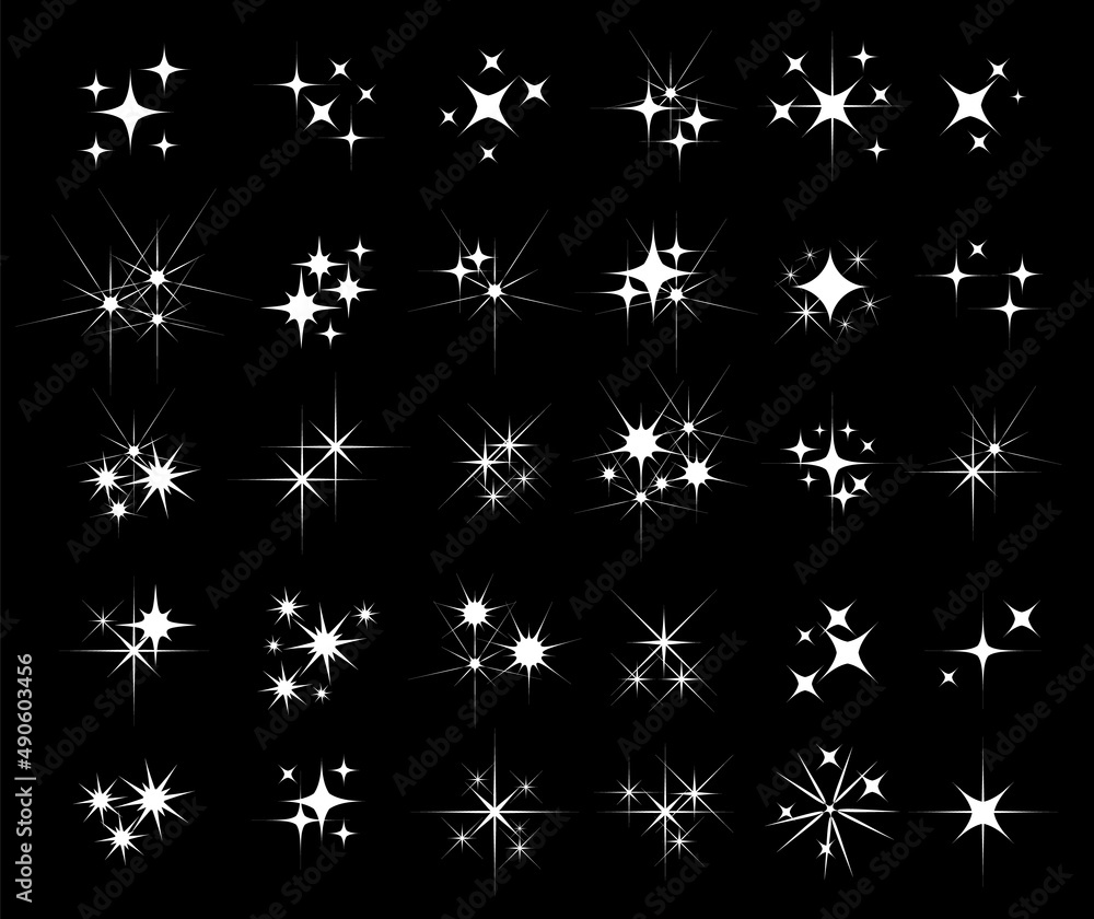 Shiny sparks silhouettes. Twinkle star particles, glitter sparkles and magic sparkle isolated silhouette icons set. Set of star sparkling and twinkling cartoon. Shiny sparks silhouettes. Twinkle star particles, glitter sparkles and magic sparkle isolated silhouette icons set. Set of star sparkling and twinkling cartoon.