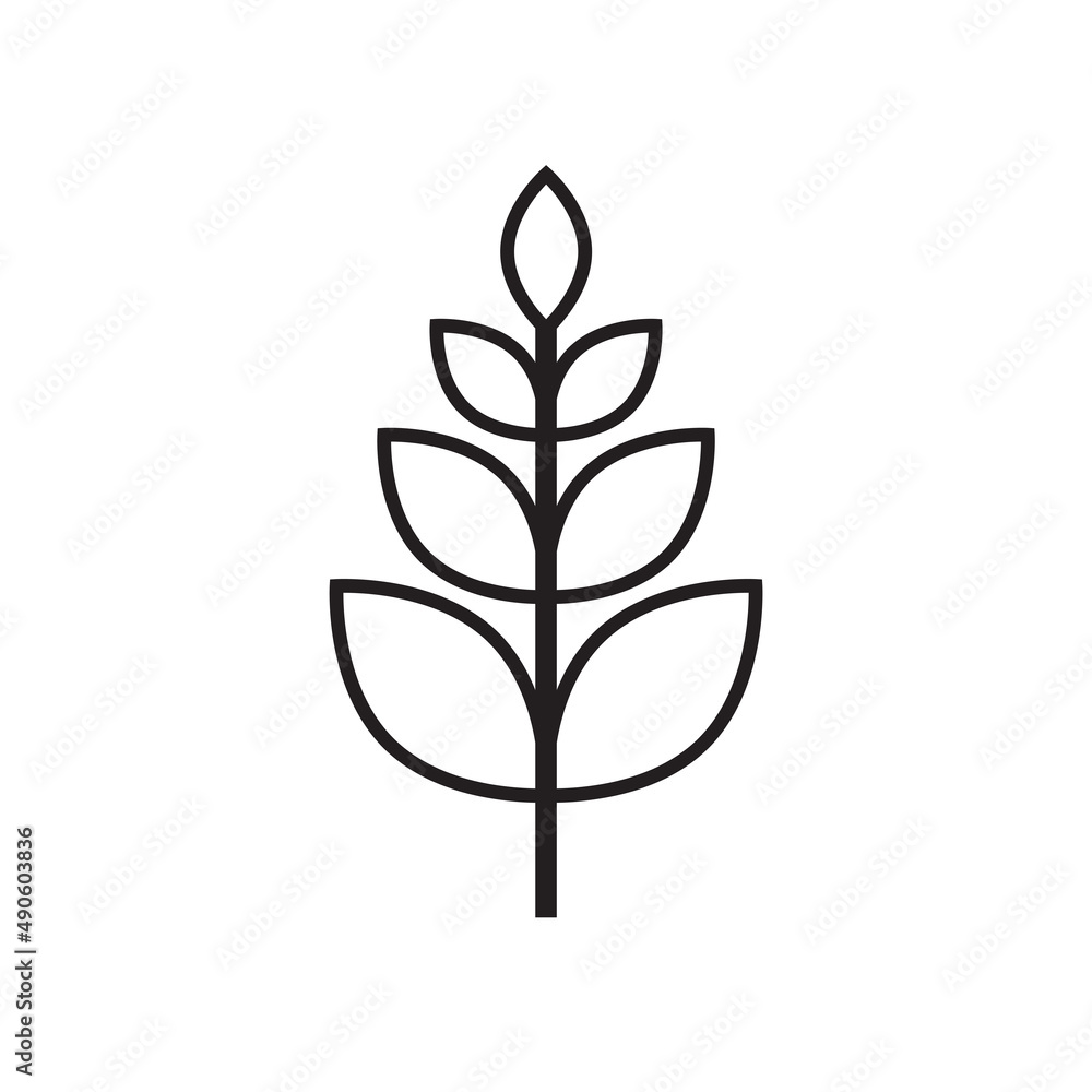 Obraz premium Vector linear icon with wheat