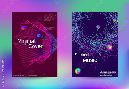 Minimum coverage of a vector. Cover design. Set of modern abstract musical backgrounds. Sound flyer for creating a fashionable cover, banner, poster, booklet...
