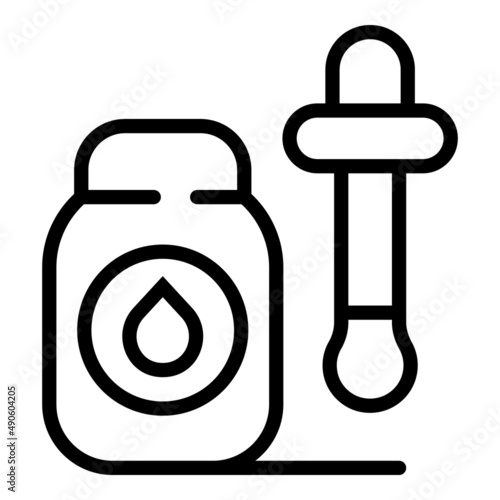 Cosmetic dropper icon outline vector. Face skin. Anti care
