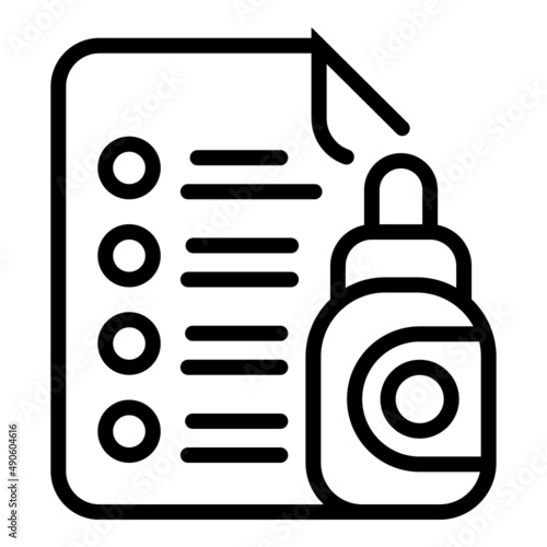Cosmetic paper dropper icon outline vector. Anti age cream. Cell product