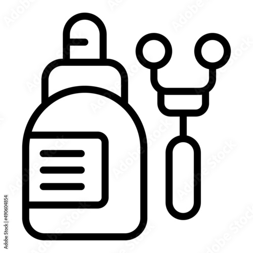 Dropper massage icon outline vector. Anti face care. Medical cream