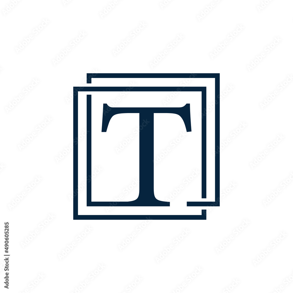 Letter T with two squares logo vector illustration design template. Letter T with two squares logo vector illustration design template.