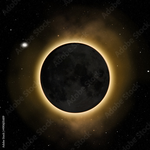 A fire like moon. Shot of a solar eclipse blotting out the sun- ALL design on this image is created from scratch by Yuri Arcurs team of professionals for this particular photo shoot.