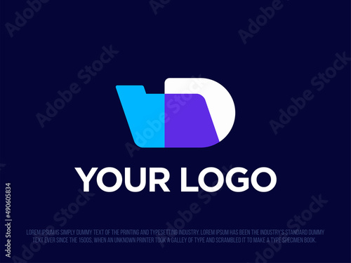 Modern professional logo in the shape of the letter D with a folder inside
