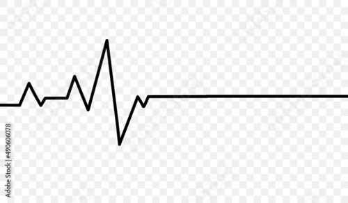 Black heartbeat line icon. vector illustration