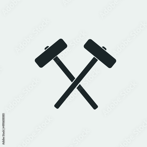 Hammer vector icon illustration sign