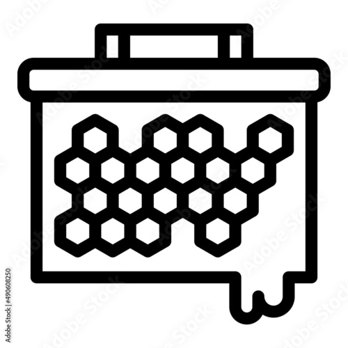 Honey bee rack icon outline vector. Flower propolis. Syrup plant
