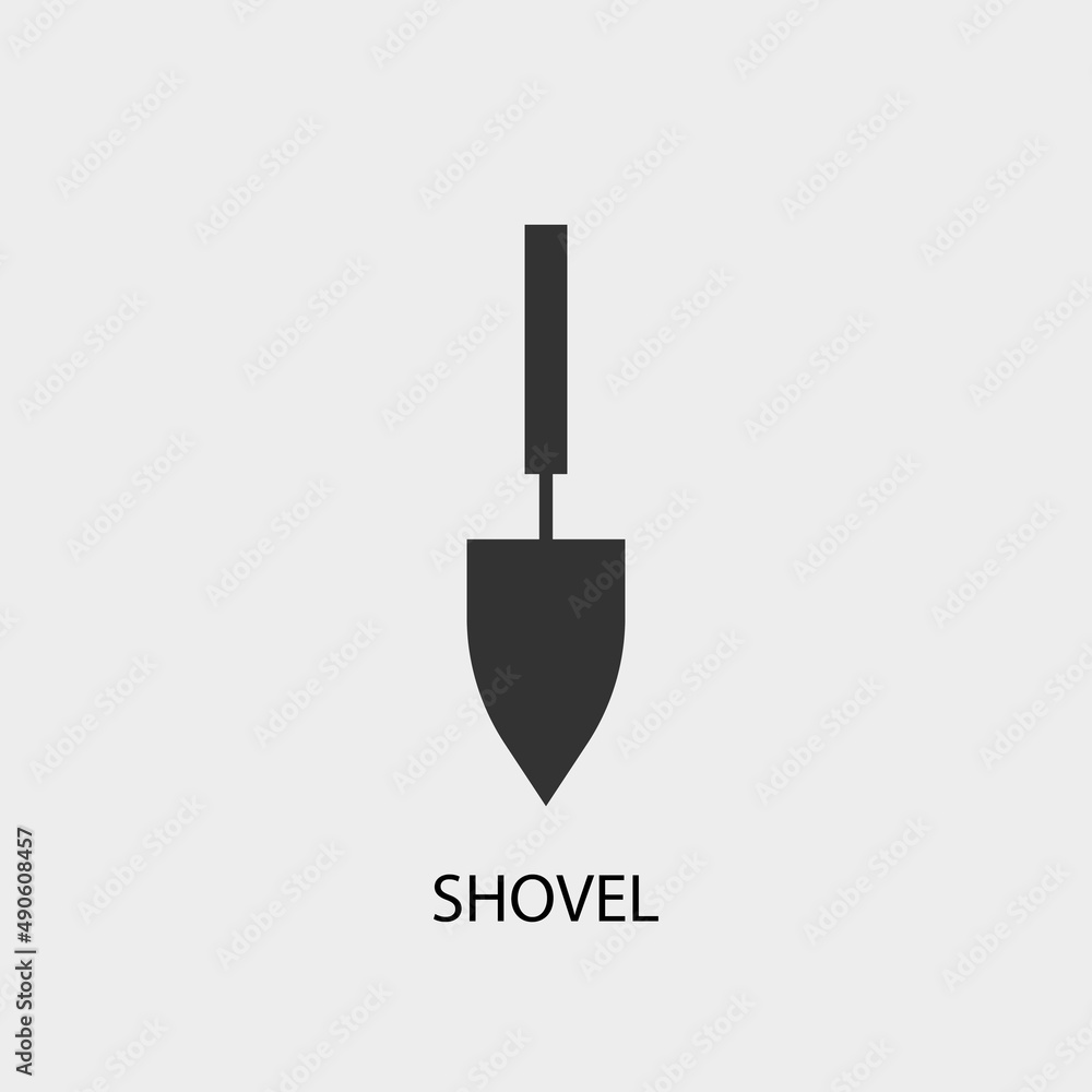 Shovel vector icon illustration sign Shovel vector icon illustration sign