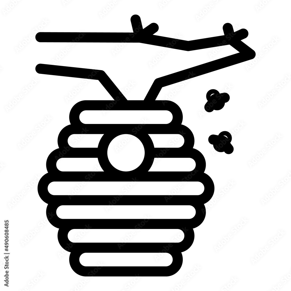 Tree branch bee hive icon outline vector. Honey nectar. Food pollen Tree branch bee hive icon outline vector. Honey nectar. Food pollen