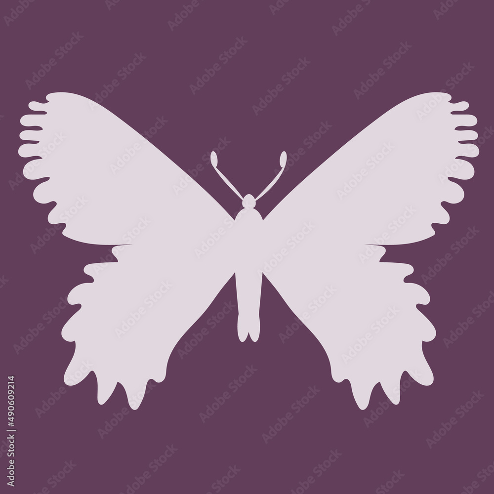 Fototapeta premium Butterfly insect silhouette outline.