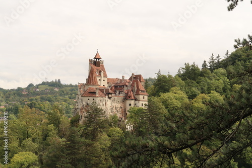 Breathtaking view onto Bran Castle on a summer day