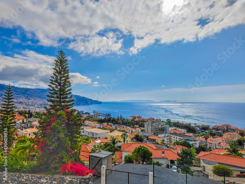 Panoramic view of Funchal, a capital city of Madeira island photo
