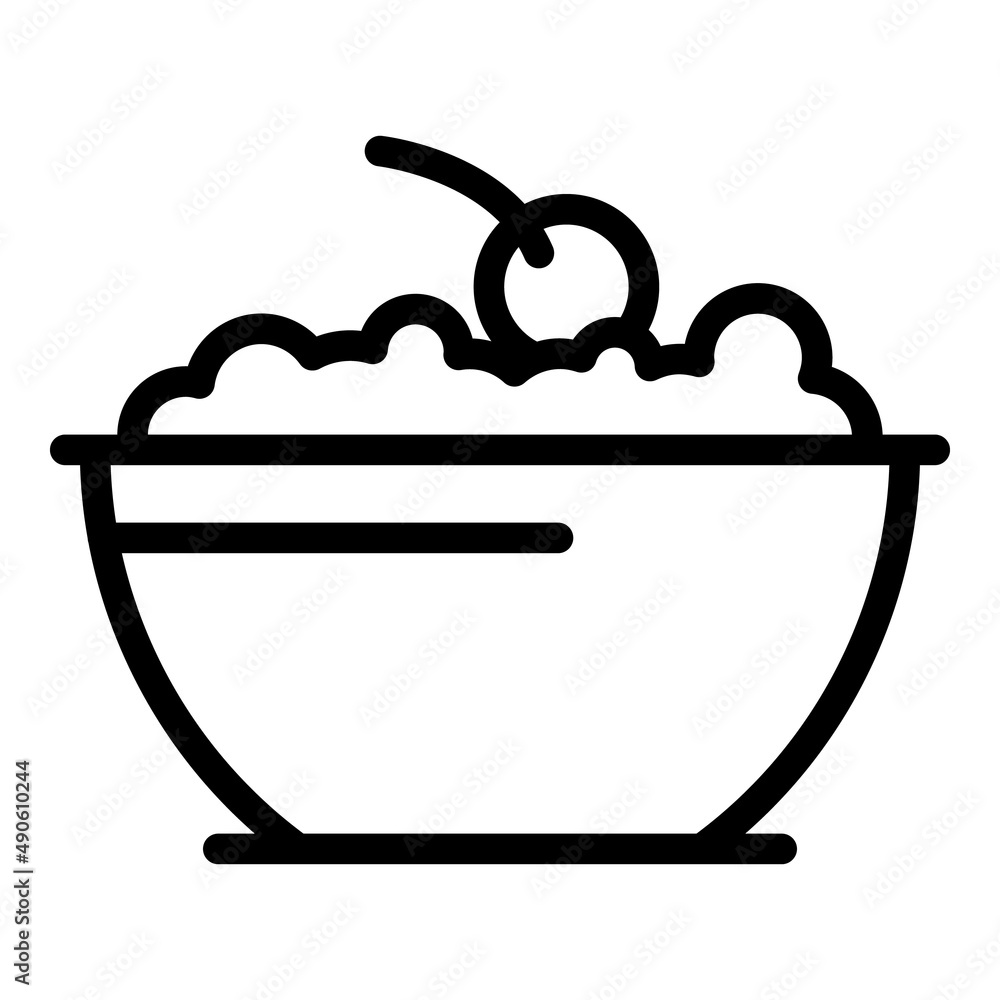 Fruit cereal bowl icon outline vector. Corn milk. Breakfast spoon Fruit cereal bowl icon outline vector. Corn milk. Breakfast spoon
