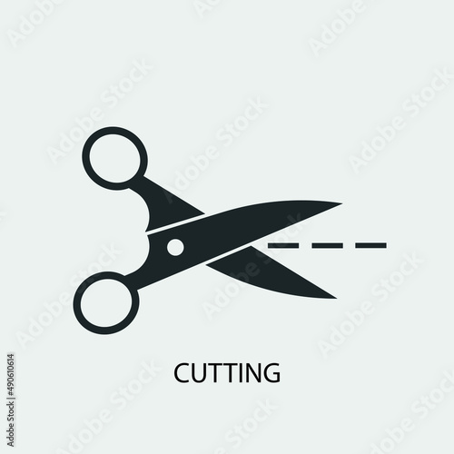 Cutting vector icon illustration sign