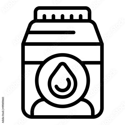 Milk drop pack icon outline vector. Vegetable soy. Vegan drink