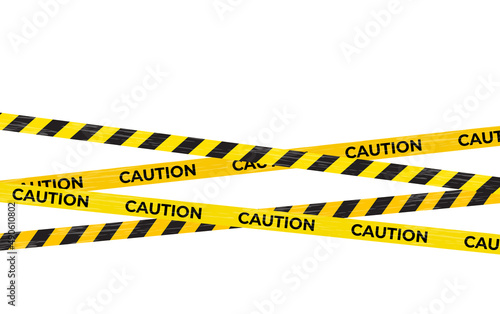 Caution Warning lines, Danger signs isolated