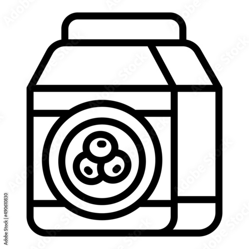 Nut milk pack icon outline vector. Vegetable soy. Drink food