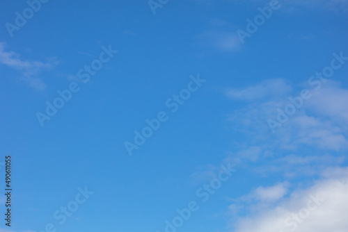 Peaceful, calm sky. Blue, natural background. Summer day,