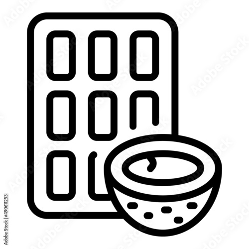 Coconut chocolate bar icon outline vector. Vegetable milk. Vegan food