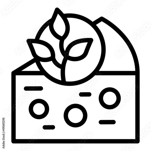 Vegan cheese icon outline vector. Vegetable milk. Drink food