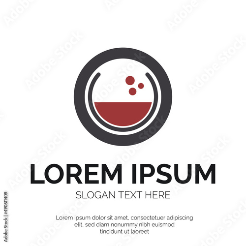 O Letter with Wine Logo Vector Design