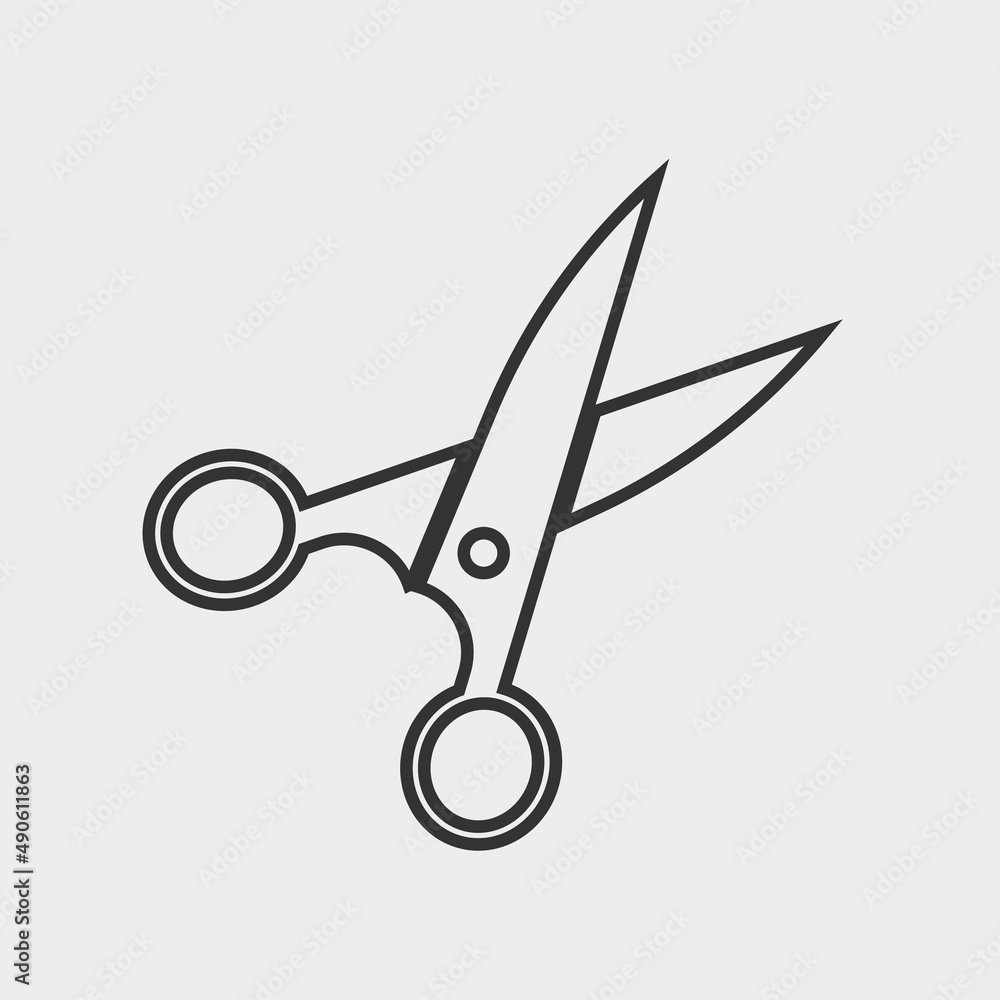 Pair of scissors vector icon illustration sign Pair of scissors vector icon illustration sign