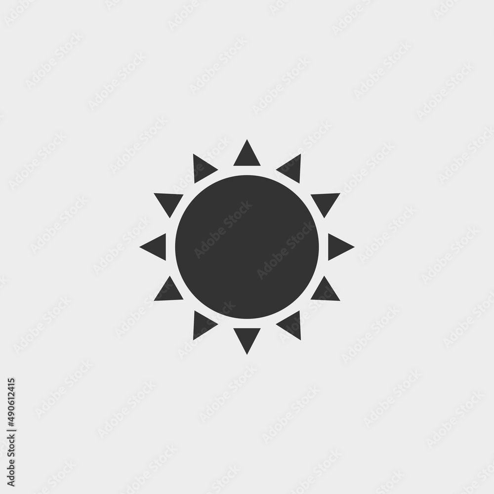 Sun vector icon illustration sign