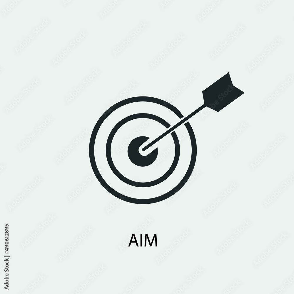 Aim vector icon illustration sign Aim vector icon illustration sign