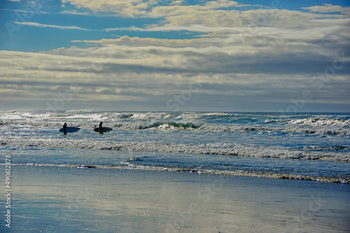 Surfers on the ocean