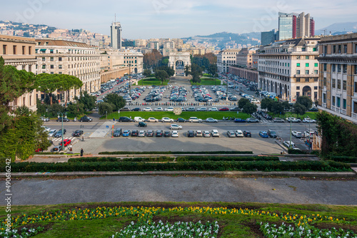 View of Victory Square in Genoa