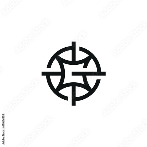 Initial Letter G Spark and Shooting Target Vector Logo Design