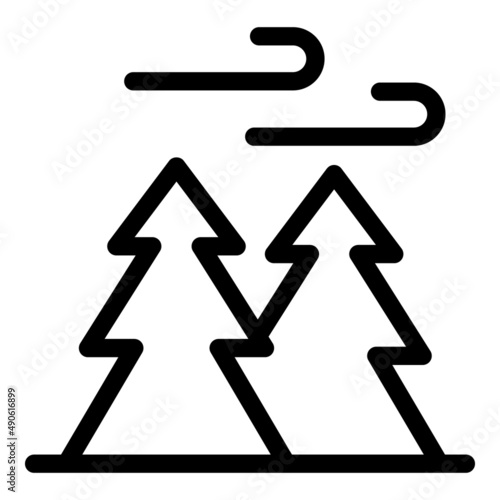 Forest wind air icon outline vector. Clean eco. Cool purify