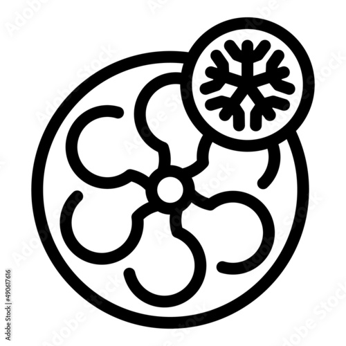 Cold air fan icon outline vector. Clean dust. Wind purify