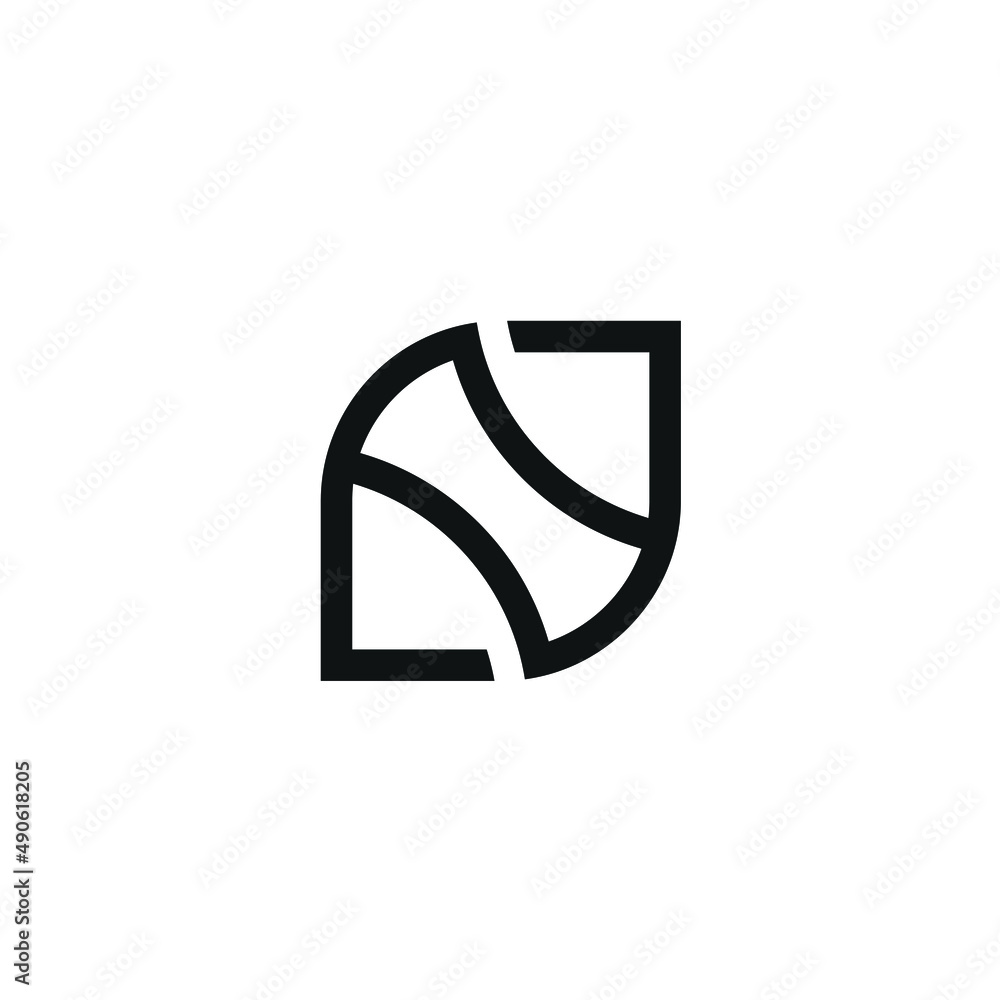 Monogram N Leaf Simple Logo Design Monogram N Leaf Simple Logo Design