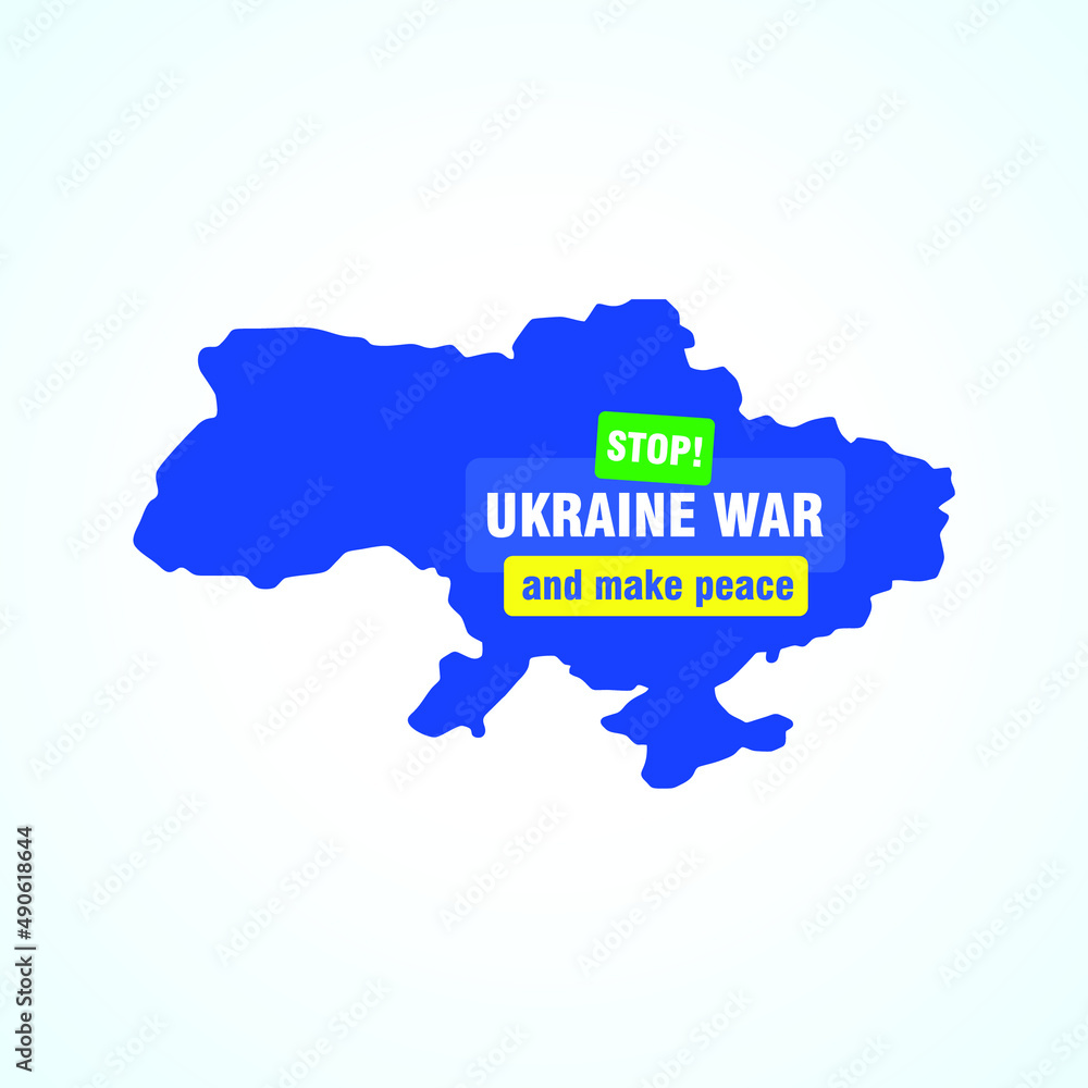 Stop War in Ukraine and Make Peace. Banner Design. Logo and Icon vector design.