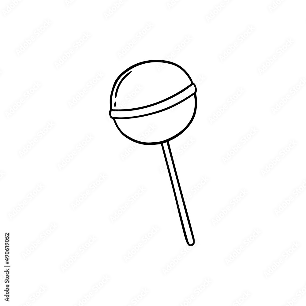 Hand drawn lollipop doodle. Candy in sketch style. Vector illustration isolated on white background. Hand drawn lollipop doodle. Candy in sketch style. Vector illustration isolated on white background.