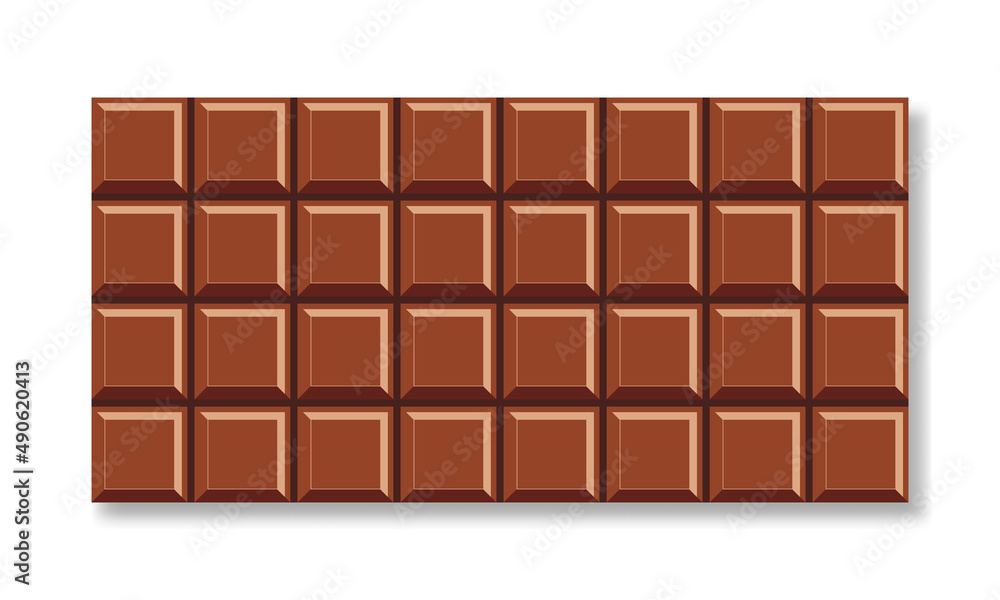Milk chocolate bar isolated background. Vector illustration Milk chocolate bar isolated background. Vector illustration