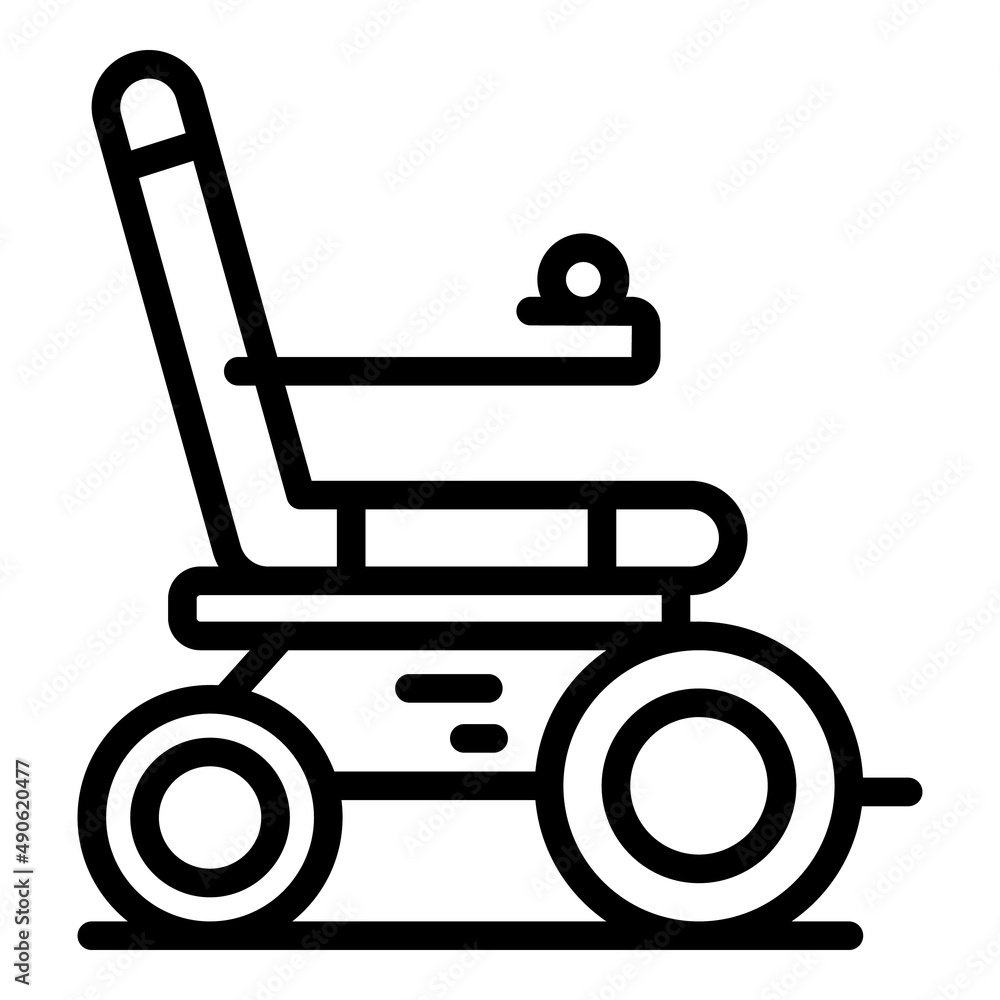 Electric motor wheelchair icon outline vector. Scooter chair. Power drive Electric motor wheelchair icon outline vector. Scooter chair. Power drive