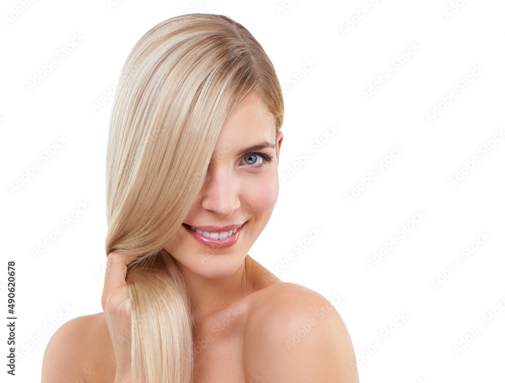 Blonde and beautiful. Studio portrait of a young woman with long blonde hair. Blonde and beautiful. Studio portrait of a young woman with long blonde hair.