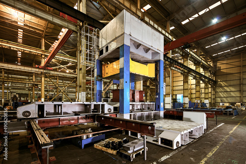 Scene view of large machine in production workshop of Asian factory © jeson