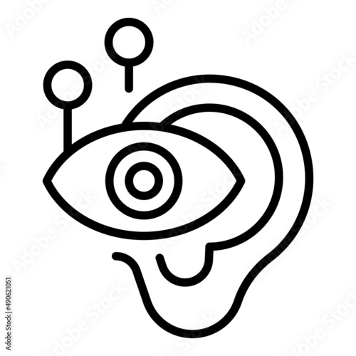 Ear emotion icon outline vector. Health brain. Mind training