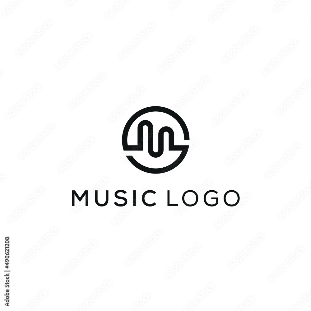 Abstract Audio Waves. Initial Letter M Icon Logo Design.    