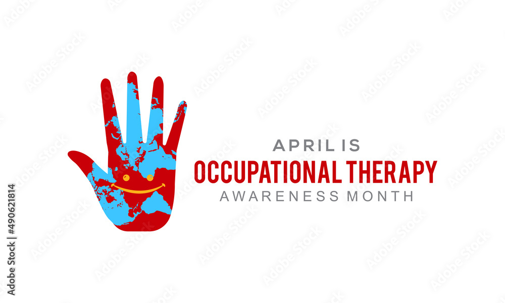 Fototapeta premium Occupational Therapy awareness month. OT month awareness template for banner, card, background.