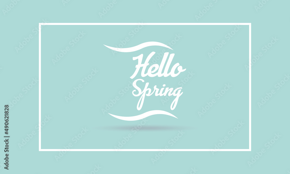 Hello Spring or SpringTime. Spring season template for banner, card, poster, background.