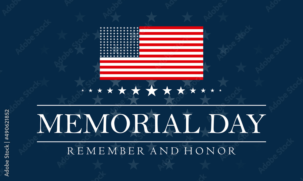 Memorial Day. US federal holiday template for banner, card, poster, background.